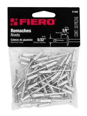 44526 - Bolsa con 50 remaches 5/32' x 3/8' de aluminio, ala 5/16'