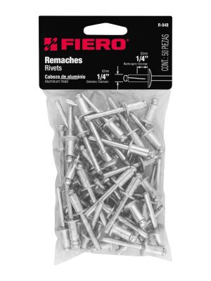 44532 - Bolsa con 50 remaches de 1/4' x 1/4' de aluminio, ala 1/2'