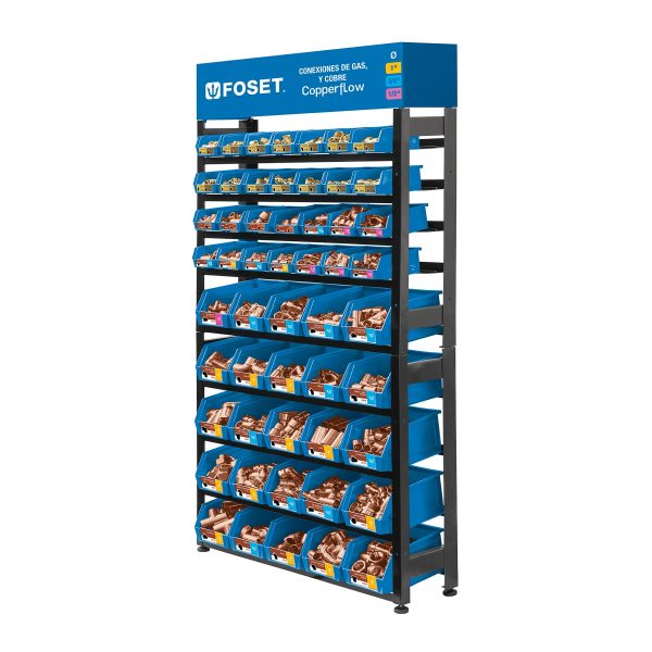 55860 - Rack con conexiones de cobre y gas, Foset