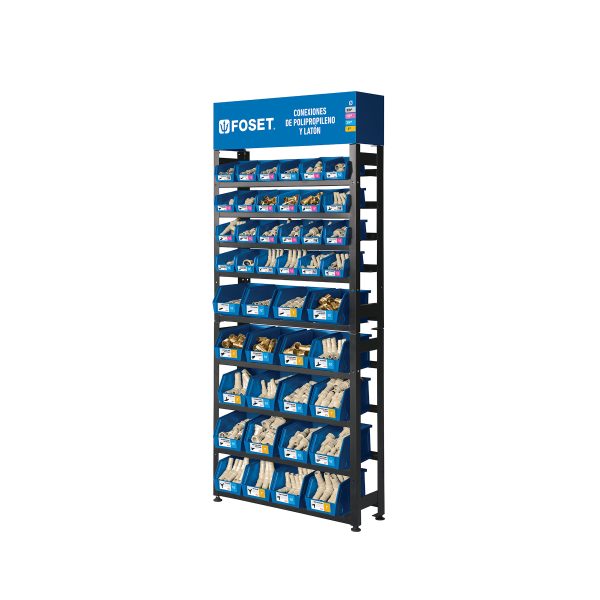 55954 - Rack con conexiones para manguera de PP, Foset