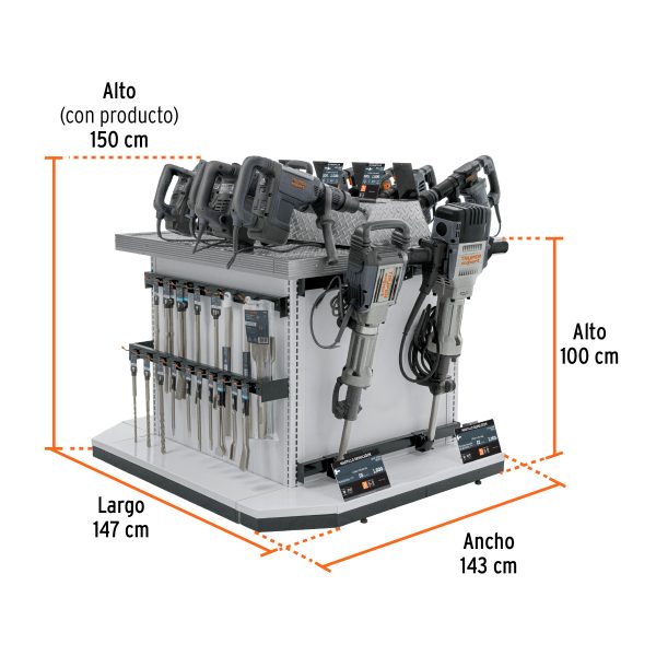 56009 - Mueble exhibidor con herramientas de demolición