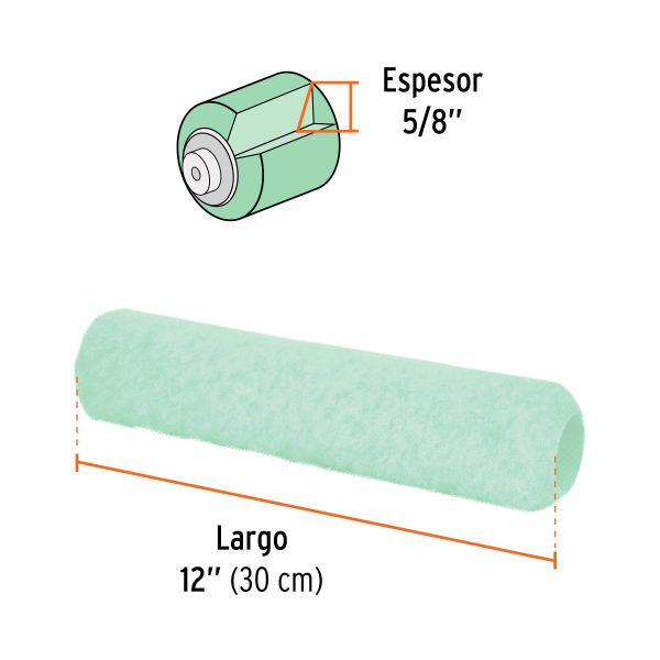 13893 - Felpa para rodillo 12' x 5/8' superficies poco rugosas