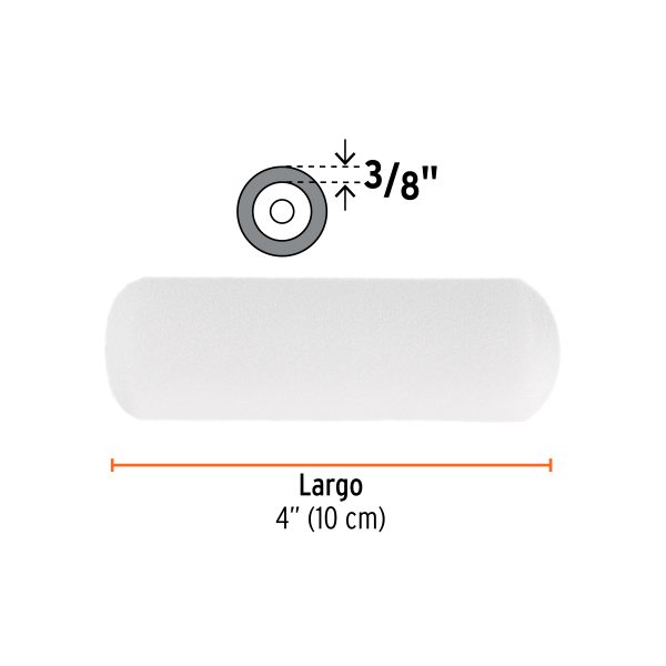 13907 - Bolsa c/2 felpas para mini rodillo esponja 4'x3/8', TRUPER