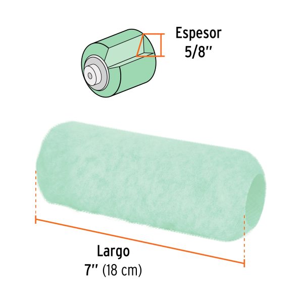 13892 - Felpa para rodillo 7' x 5/8' superficies poco rugosas