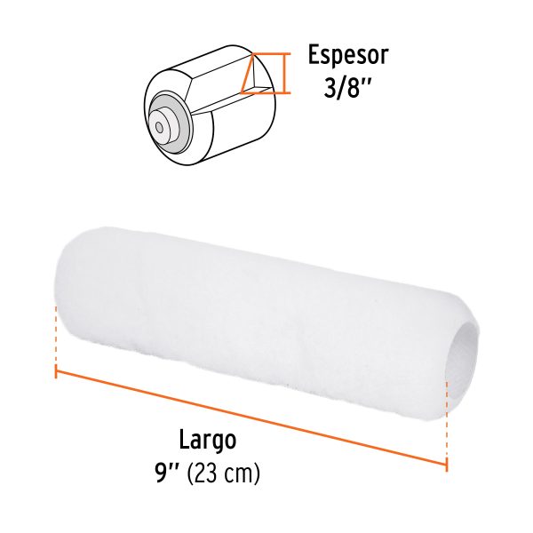 13882 - Felpa para rodillo 9' x 3/8' superficies lisas, Truper