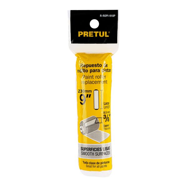 28041 - Felpa para rodillo, 9 x 3/8', superficies lisas, PRETUL