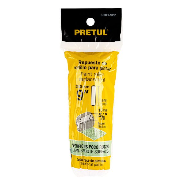 28042 - Felpa para rodillo, 9x5/8',superficies poco rugosas, PRETUL