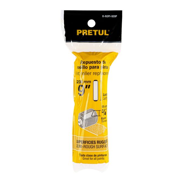 28043 - Felpa para rodillo, 9 x 3/4', superficies rugosas, PRETUL