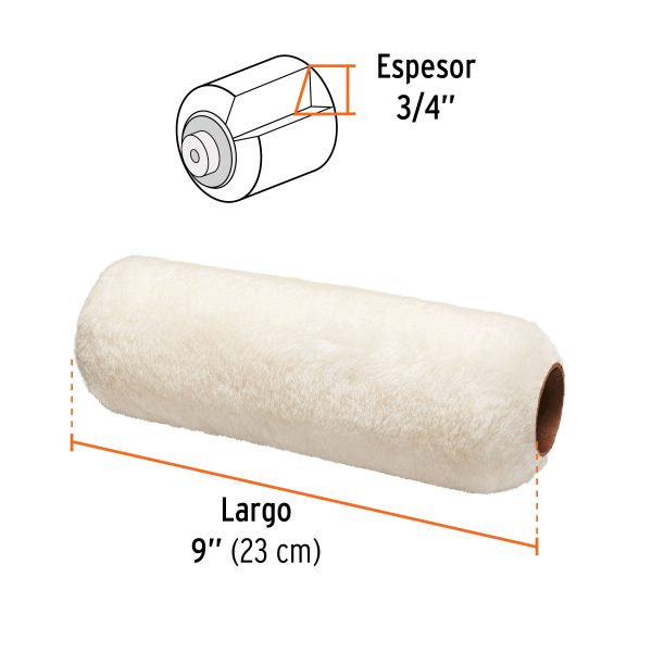 101394 - Felpa para rodillo, 9 x 3/4, superficies rugosas, Expert
