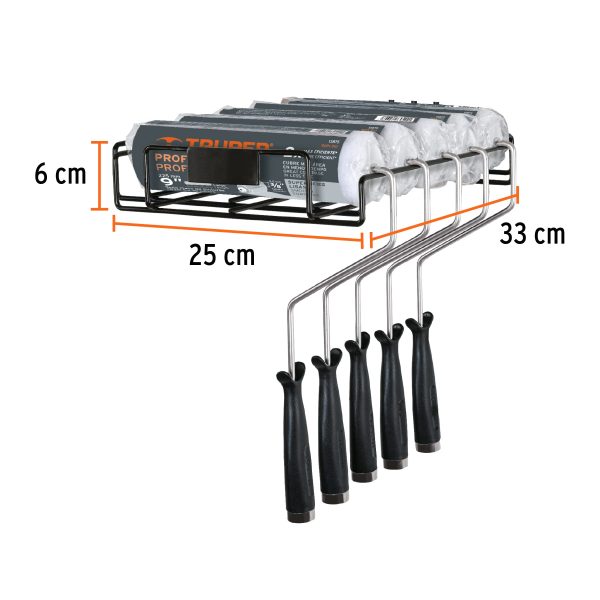 57195 - Rack para 4 rodillos para pintar de 9', Truper