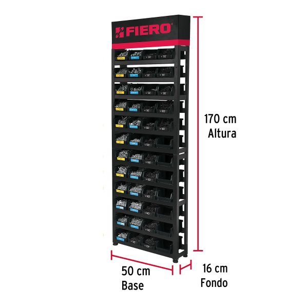 55729 - Rack modular para tornillos c/48 gavetas s/producto, Fiero