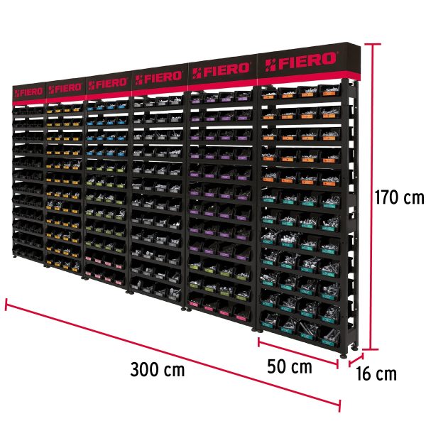 55953 - Rack modular con tornillos, 288 gavetas