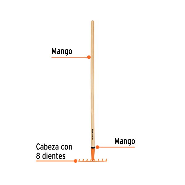 17895 - Rastrillo para niños, mango de 42', Truper