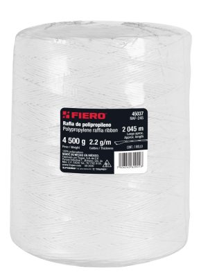 45037 - Rollo de rafia de 2045 m color blanco calibre 2.2 g/m