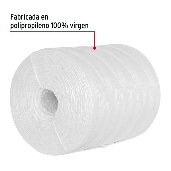 45037 - Rollo de rafia de 2045 m color blanco calibre 2.2 g/m