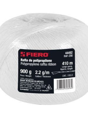 RAF-290E1.jpg 44492 - Rollo de rafia de 410 m color blanco calibre 2.2 g/m, Fiero