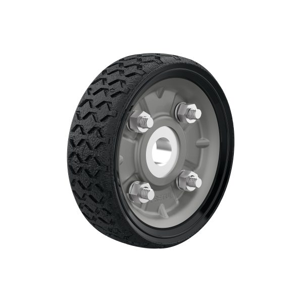 45476 - Rueda de hule sólido 4-1/2' para diablo, un balero, Pretul