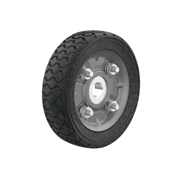 45478 - Rueda de hule sólido 5' para diablo, un balero, Pretul