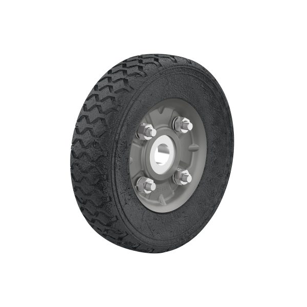 45481 - Rueda de hule sólido 6' para diablo, un balero, Pretul