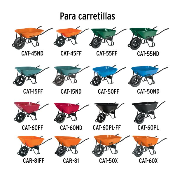 11868 - Juego de rin, eje y baleros para carretillas Truper y Pretul