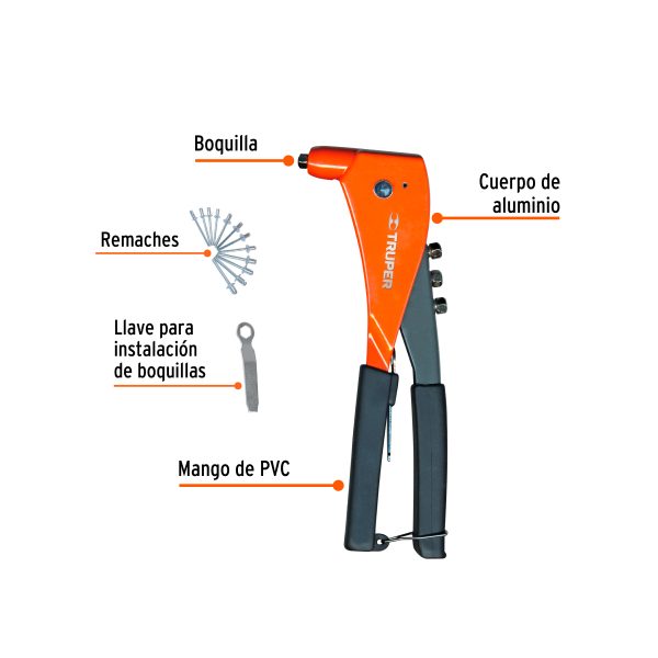 17961 - Remachadora profesional 10' con remaches, Truper