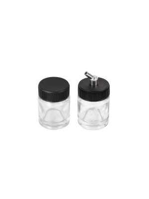 100187 - Juego de 2 vasos de 15 ml y adaptador para aerógrafo AERO-8