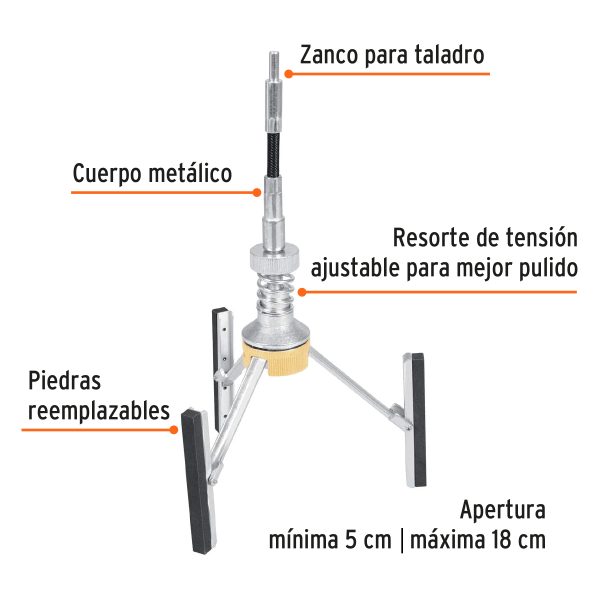 14533 - Bruñidora para cilindro de motor, 5 a 18 cm, Truper
