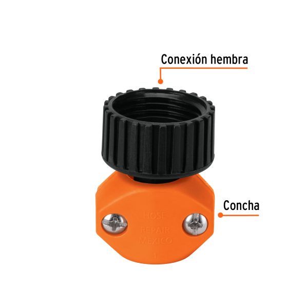 12712 - Conector 1/2' hembra de ABS para manguera, Truper