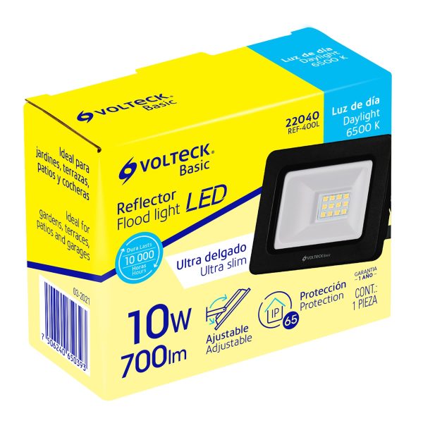 22040 - Reflector ultra delgado LED 10 W luz de día, Volteck Basic