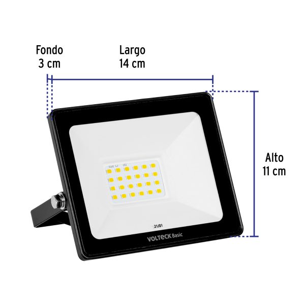 28091 - Reflector ultra delgado LED 30 W luz cálida, Volteck Basic