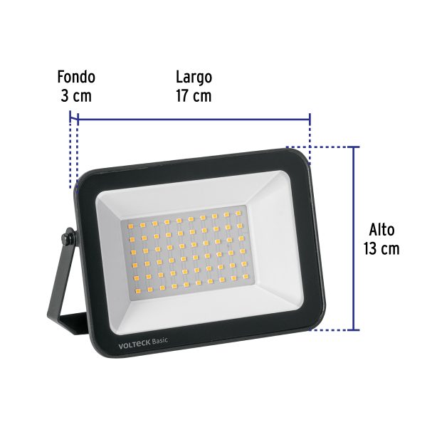 28092 - Reflector ultra delgado LED 50 W luz cálida, Volteck Basic