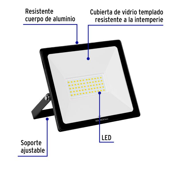 28092 - Reflector ultra delgado LED 50 W luz cálida, Volteck Basic