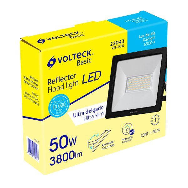 22043 - Reflector ultra delgado LED 50 W luz de día, Volteck Basic
