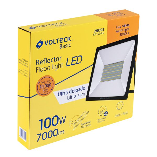 28093 - Reflector ultra delgado LED 100 W luz cálida, Volteck Basic
