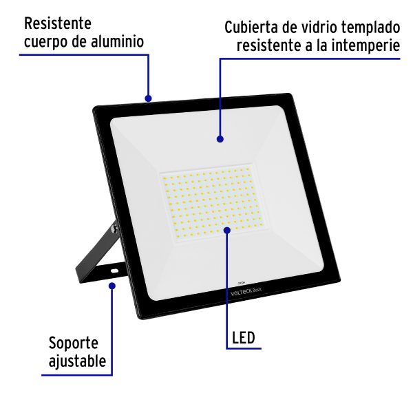 28093 - Reflector ultra delgado LED 100 W luz cálida, Volteck Basic