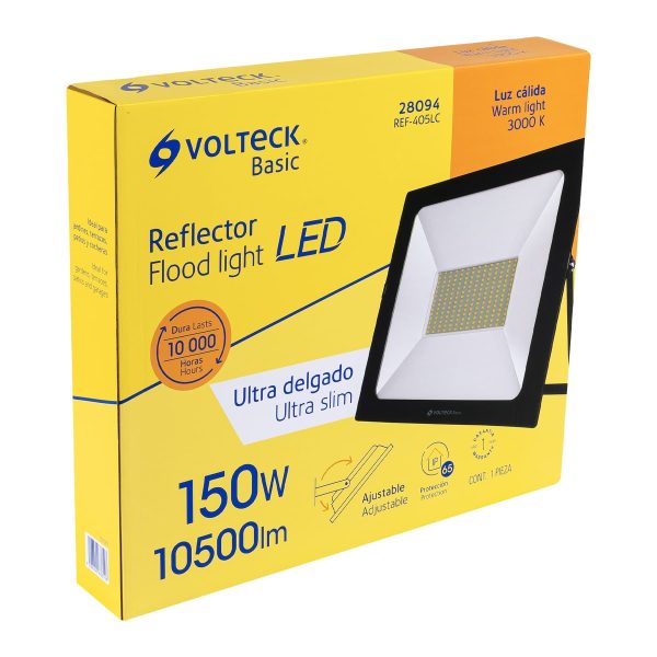 28094 - Reflector ultra delgado LED 150 W luz cálida, Volteck Basic