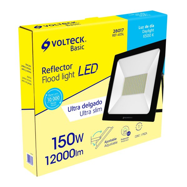 28017 - Reflector ultra delgado LED 150 W luz de día, Volteck Basic
