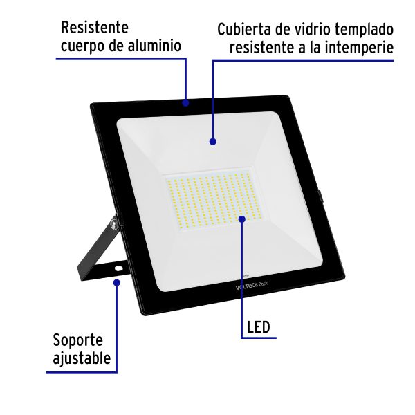 28017 - Reflector ultra delgado LED 150 W luz de día, Volteck Basic