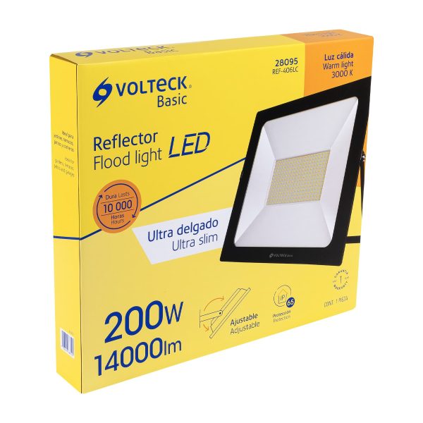 28095 - Reflector ultra delgado LED 200 W luz cálida, Volteck Basic