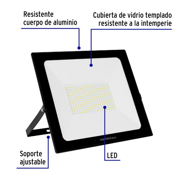 28018 - Reflector ultra delgado LED 200 W luz de día, Volteck Basic