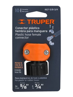 REF-5-8-3-4E1.jpg 12718 - Conector 5/8'-3/4' hembra de ABS para manguera, Truper