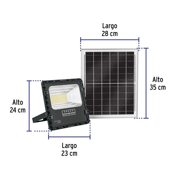 49835 - Reflector Led 60 W con panel solar, luz de día, Volteck