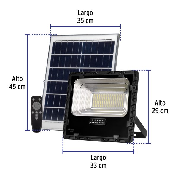 49837 - Reflector Led 200 W con panel solar, luz de día, Volteck