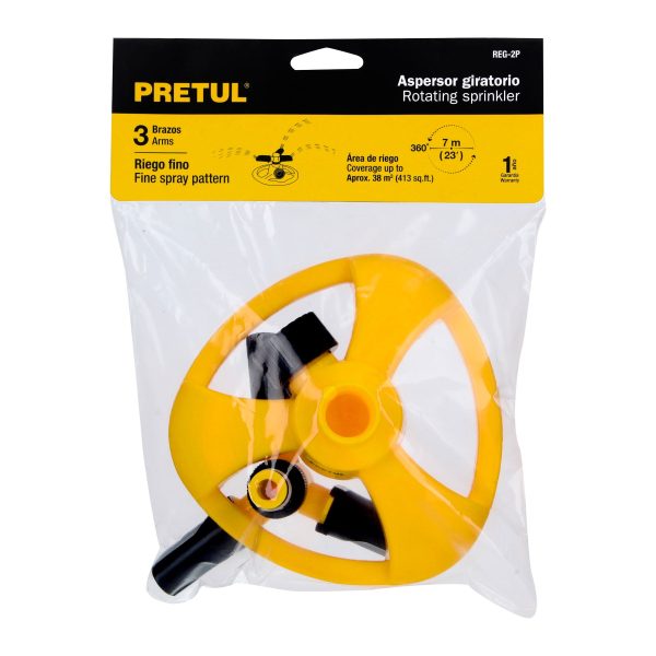 20069 - Aspersor giratorio 3 brazos, chorro fino, b/plástica, Pretul