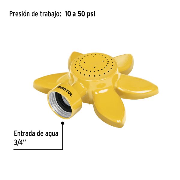 20081 - Aspersor base metálica circular, tipo flor, Pretul