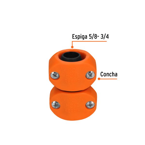 12720 - Reparador 5/8'-3/4' de ABS para manguera, Truper