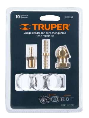 19021 - Juego de 6 piezas para reparar mangueras de 3/8' NPT, TRUPER
