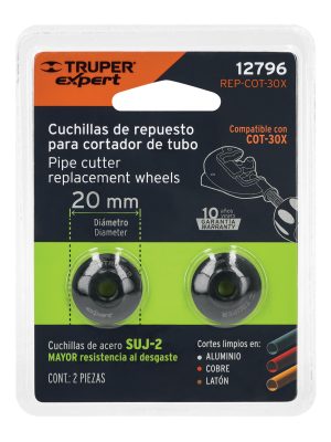12796 - Blíster con 2 cuchillas para cortador de tubo COT-30X
