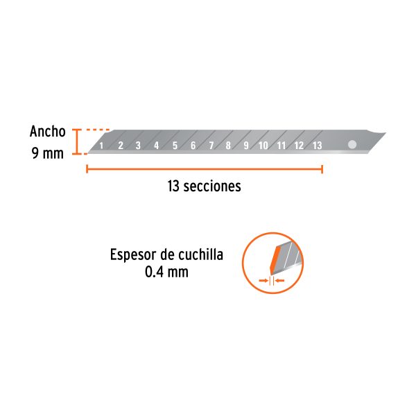 16962 - Estuche con 10 cuchillas SK4 de 9 mm para cutter, Truper