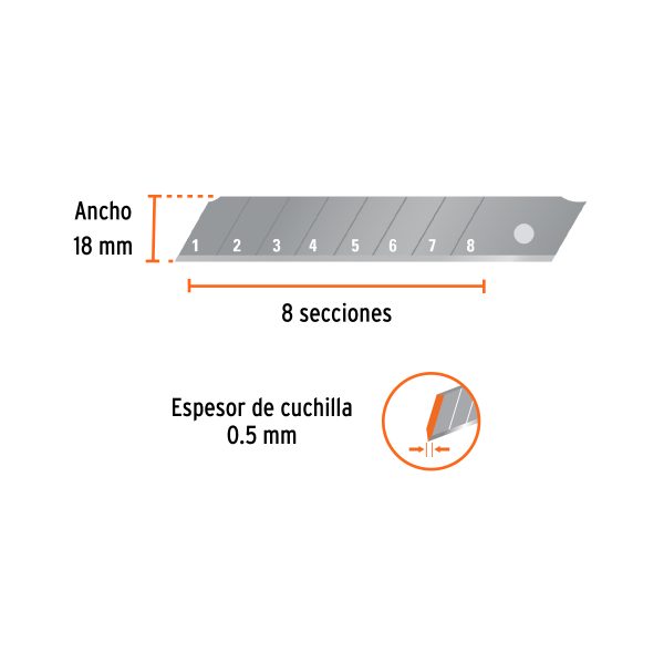 100131 - Estuche con 50 cuchillas SK2 de 18 mm para cutter, Expert